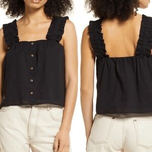 TREASURE & BOND Ruffle Strap Cotton Tank Top blouse size M NWOT